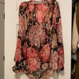 H&M floral long sleeve blouse